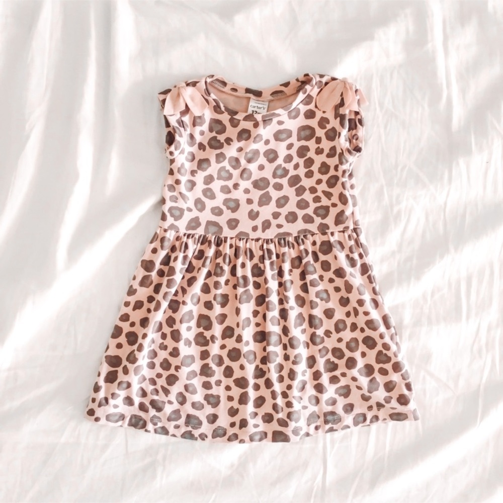 Carter’s Leopard Print Bow Sleeve Dress